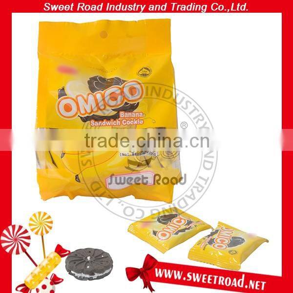 Omico Banana Cream Sandwich Cookie Biscuit Cracker