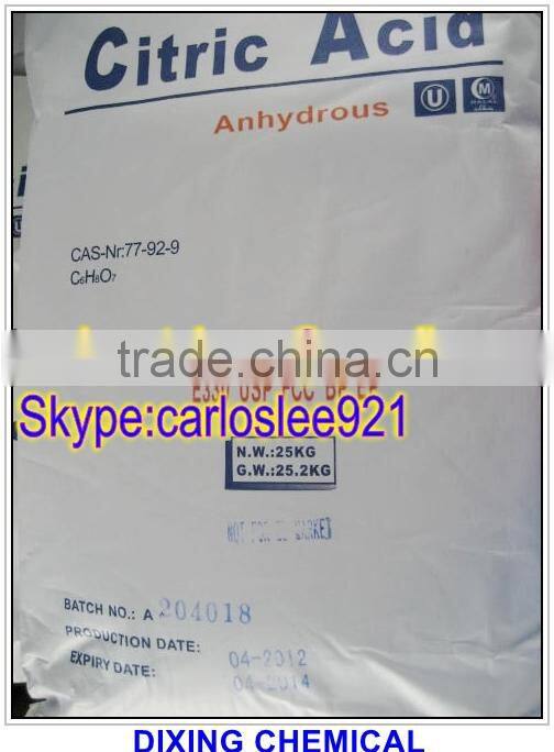 food grade Citric Acid Monohydrate BP98in bulk