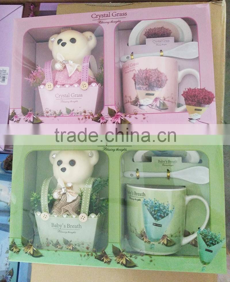 2016 wholesale creative ceramic coffee cup/mug suit coffee cup gift packing for coffee