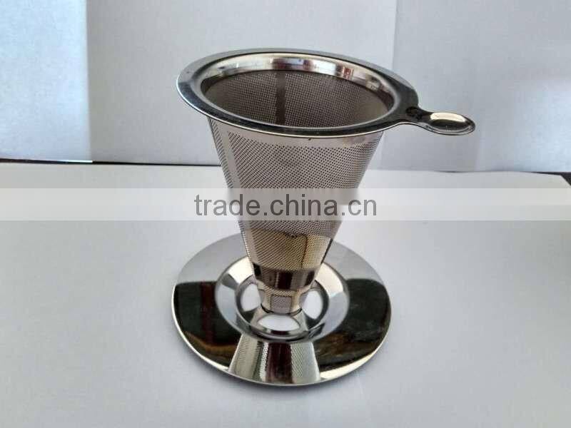 YS manufacturer Best Pour over coffee brewer with reusable mesh filter cone dripper