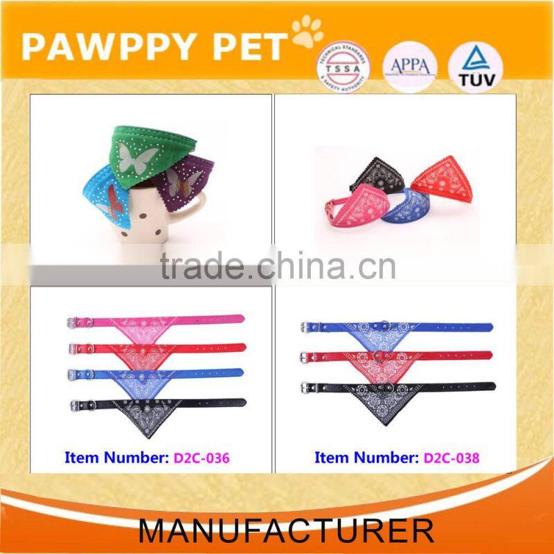 SOFT LEATHER DOG COLLAR FLOWER COLOUR PADDED MULTIPLE COLOURS