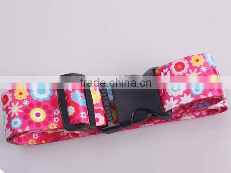 colorful heat transfer polyester luggage belt, travel luggage belt, luggage strap