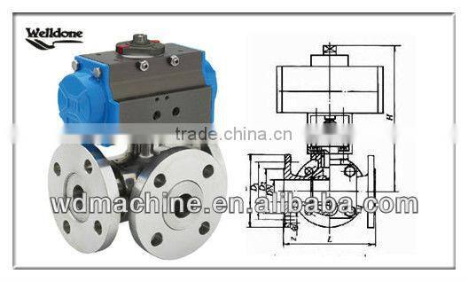 Pneumatic Three Way Ball Valve