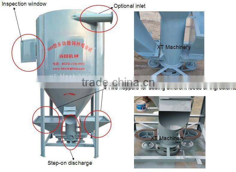 3kw 1000kg/h feed processing pig feed mixer