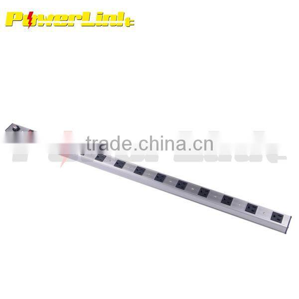 ETL/CETL Alu-alloy 12 outlet power strip/power bar