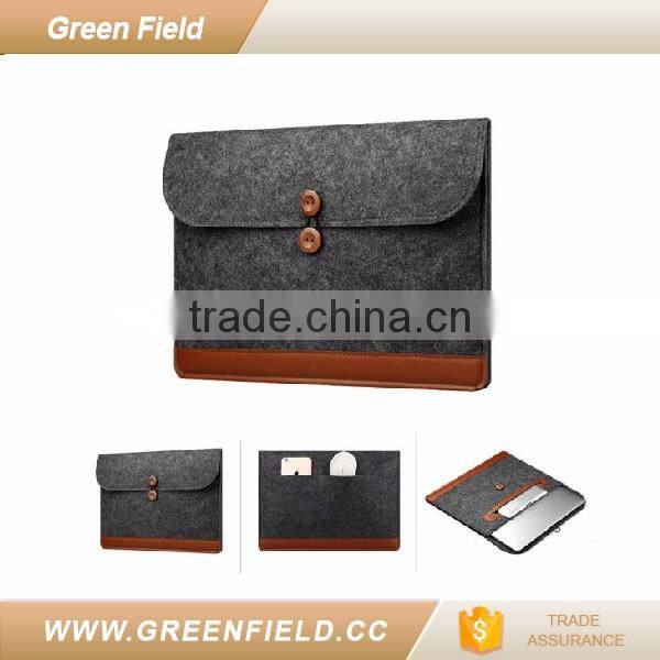 Green Field dark grey felt bag laptop sleeve bag