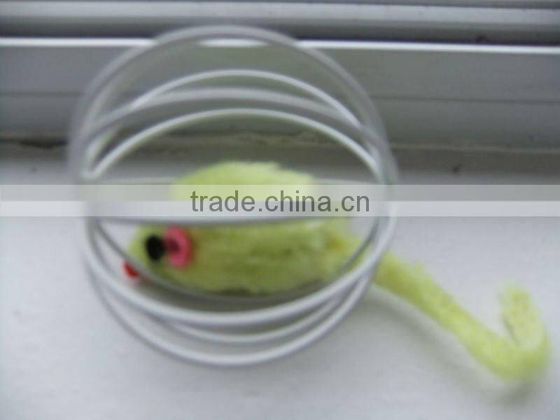 Fur mouse in metal wire ball cat toys