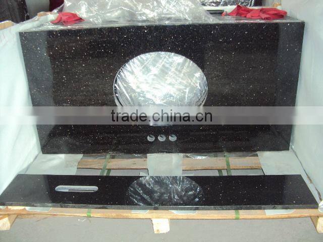 golden black galaxy granite table top