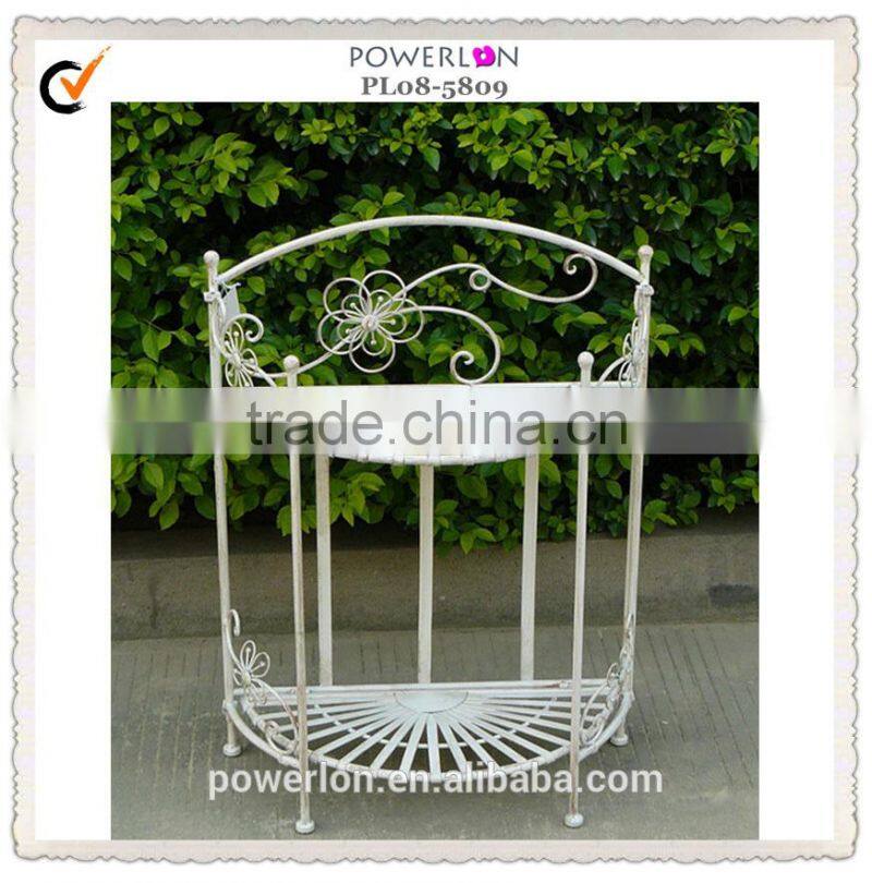 Nicely Classical Vintage Antique White Wrought Irons Antirust Metal Indoor and Outdoor Decorative Garden Flower Planters