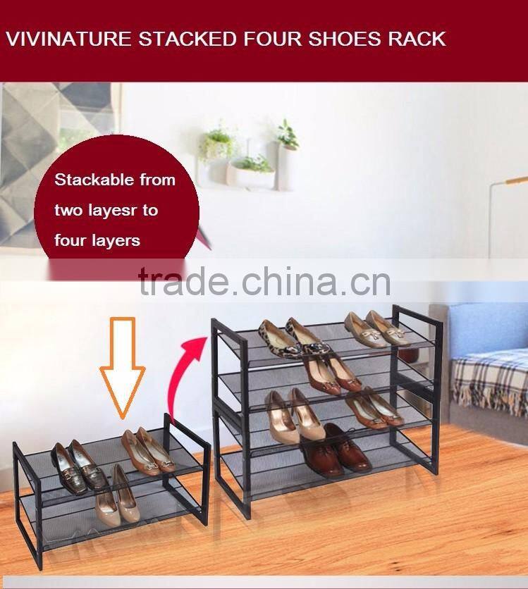 Vivinature shoes storage rack, shoes rack with mesh metal style