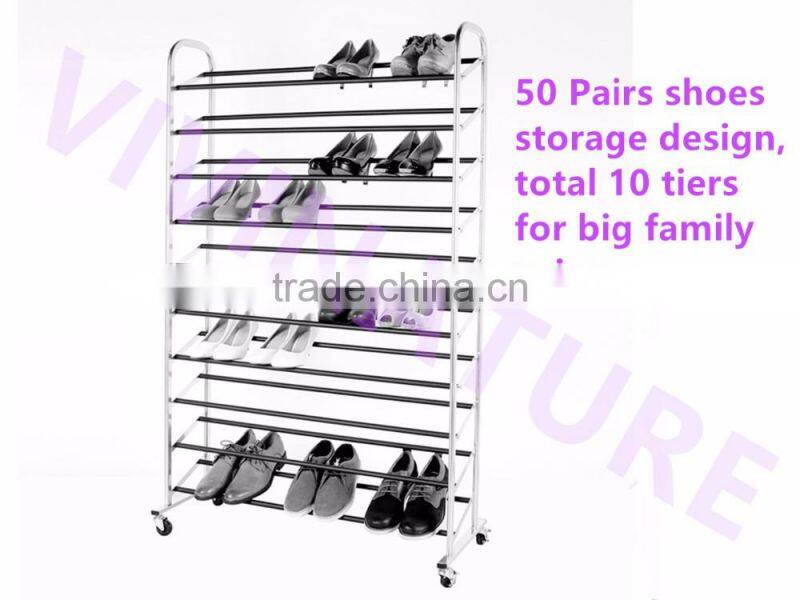 Vivinature 50 pairs shoes rack with anti slipping process treatment shoes tower