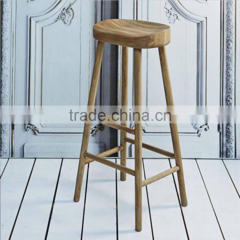 Rustic Solid Wooden Long Leg Stool