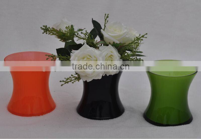 Handblown clear storm lantern, practical home use candle holder