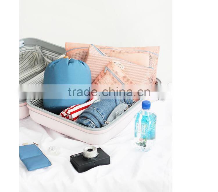New han edition cylinder large volume waterproof draw string washing digital multifunctional travel to receive cosmetic bag