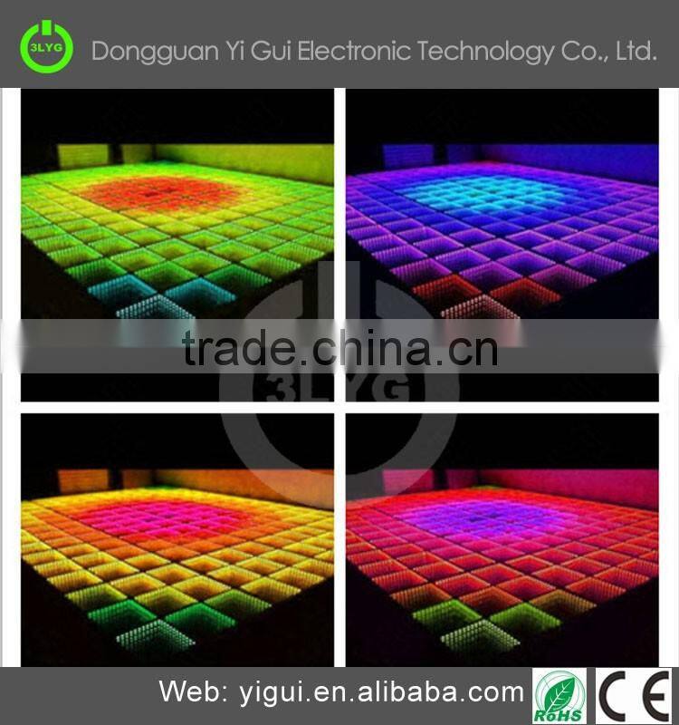 High lumen YG090E led light floor 15w square RGB mixing colorful changing dance floor