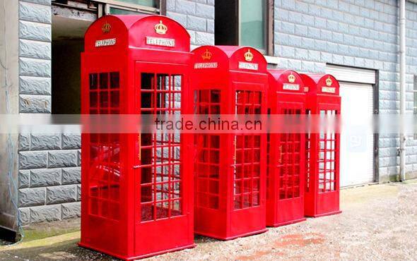 Botou Hengsheng 2015 powder coated red steel metal antique London telephone booth