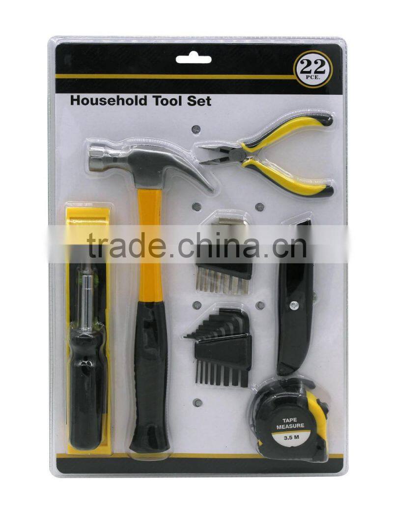 TOPRANK 22 piece professional portable household mini hand tool set in blister card packing