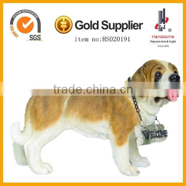 10 Inch Lifelike Animal Dog Sculpture Home Decoration Swizerland Rescue Dog Resinic Craft