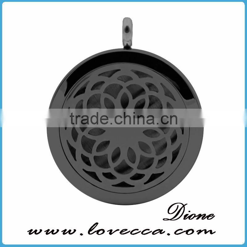 Stainless Steel Rose Gold Perfume Essential locket Aromatherapy Diffuser Pendant Necklace