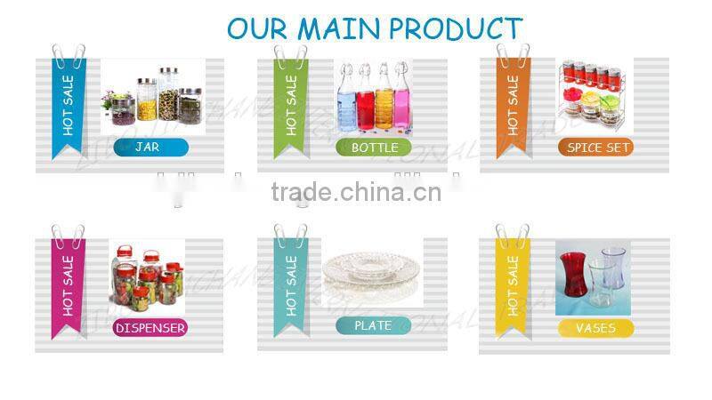 airtight printed glass jam honey storage jar with latch top lid