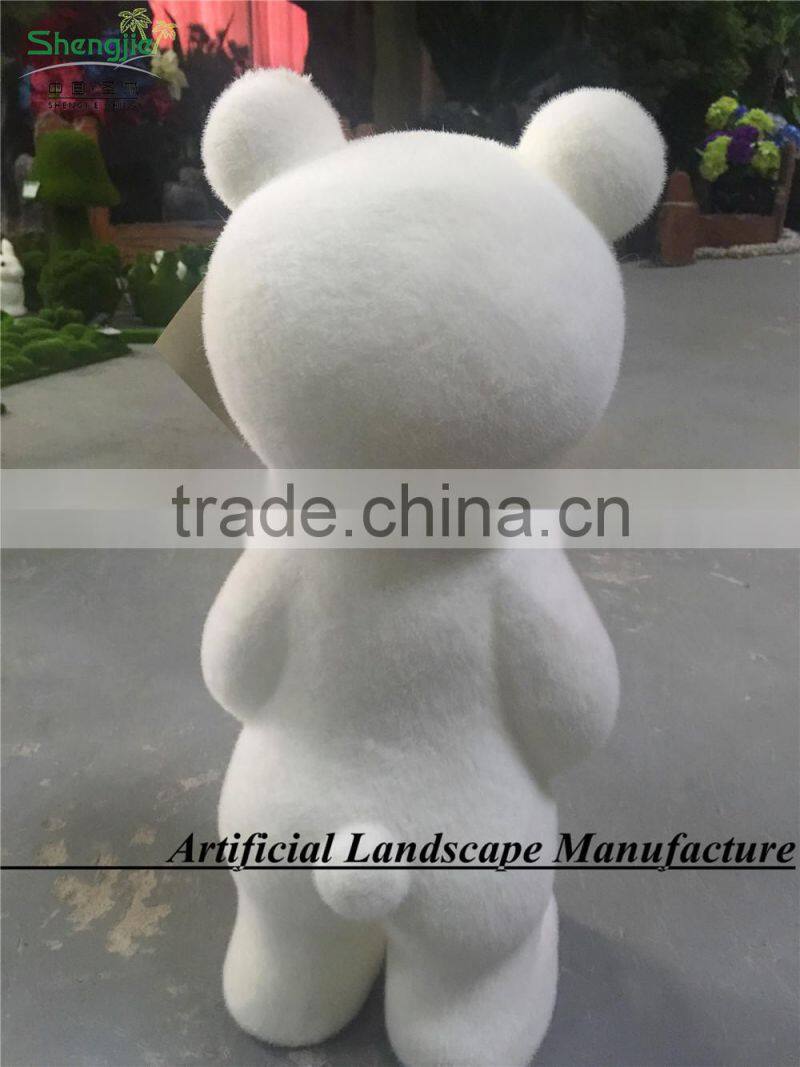 high quality green moss bear,fake green grass moss animal lovely moss in guangzhou