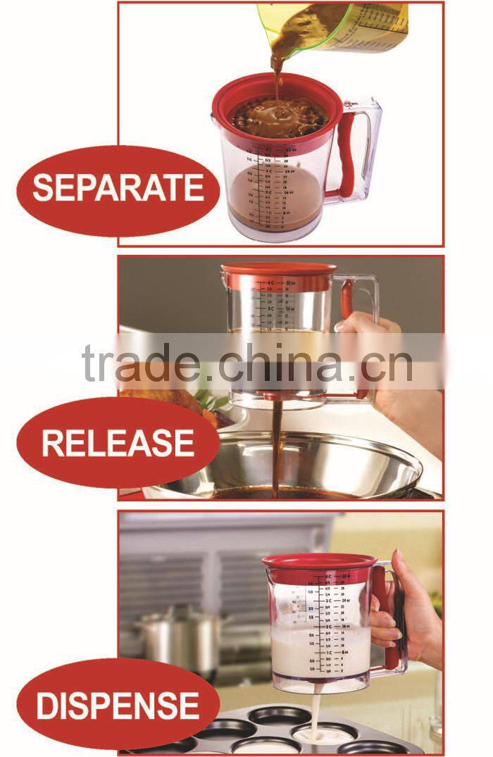 Reliable Company Grease Gravy Separator Plastic, fat Gravy Separator 4 cup, oil Gravy Separator Kitchen