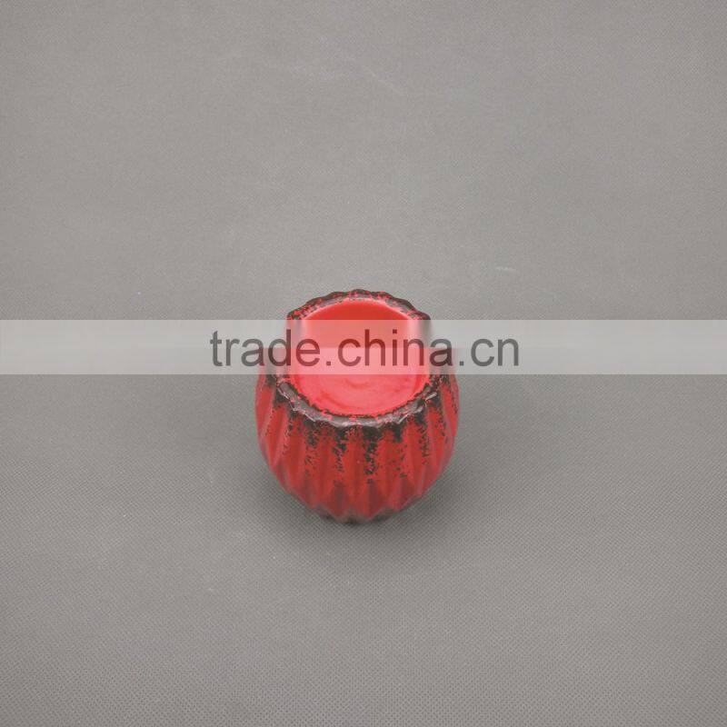 Eco-Friendly Elegant Red Ceramic Tealight Candle Holder