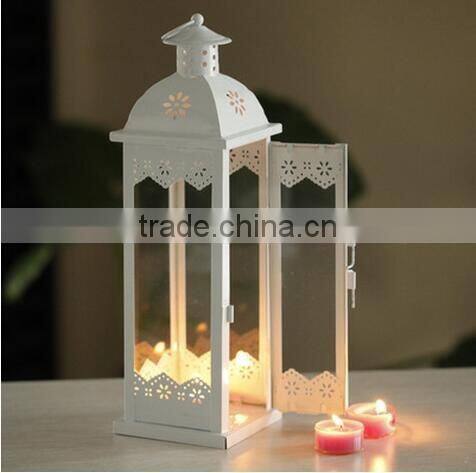 New 2017 White Vintage Style moroccan Lantern Candle Holders