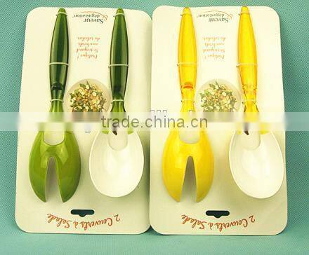 Plastic salad fork and spoon