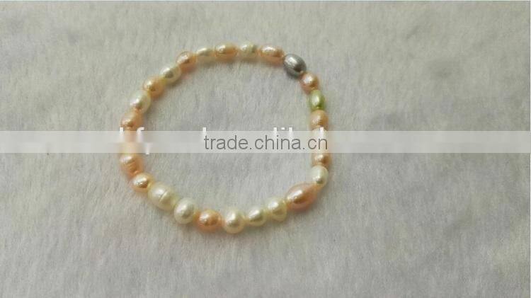 5-6 mm multicolor baroque freshwater pearl bracelet