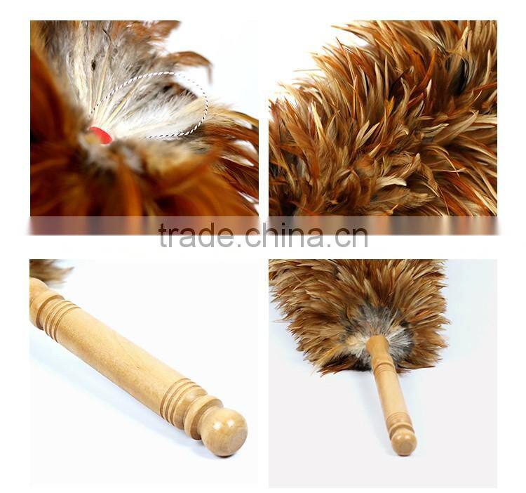 wood handle cock feather duster