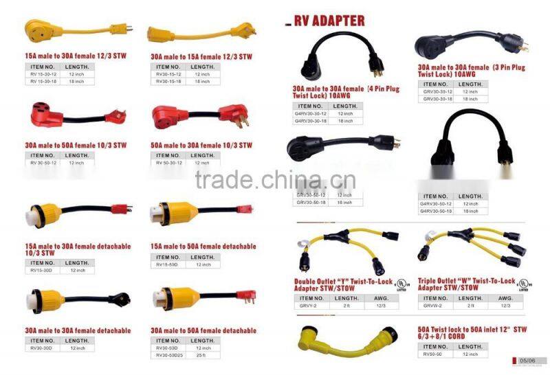 50 Foot ft 30 AMP RV Trailer Truck Motorhome Camper Power Supply Extension Cord