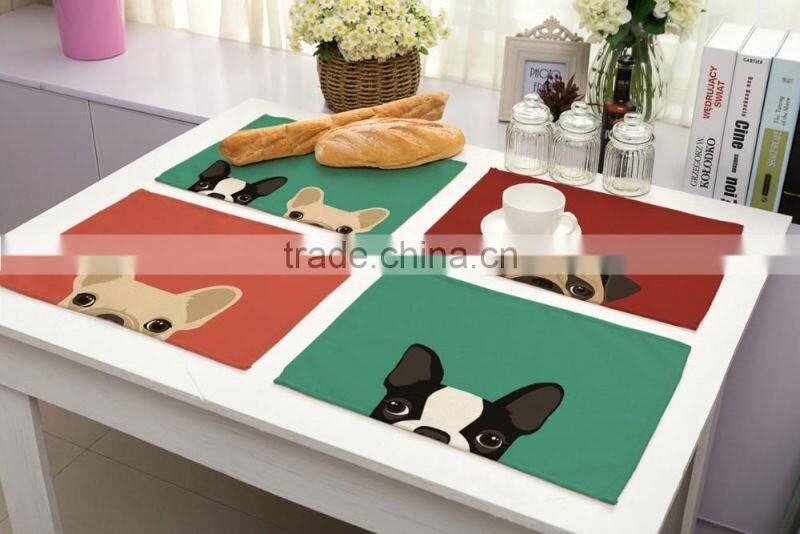Animal Printing Table Dinner Napkin Linen Cotton Folding Design For Home Restuarant Decoration Pieces