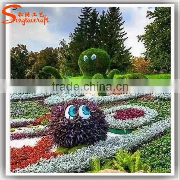 Latest design outdoor artificial grass animal topiary wire frame for landscape decoration