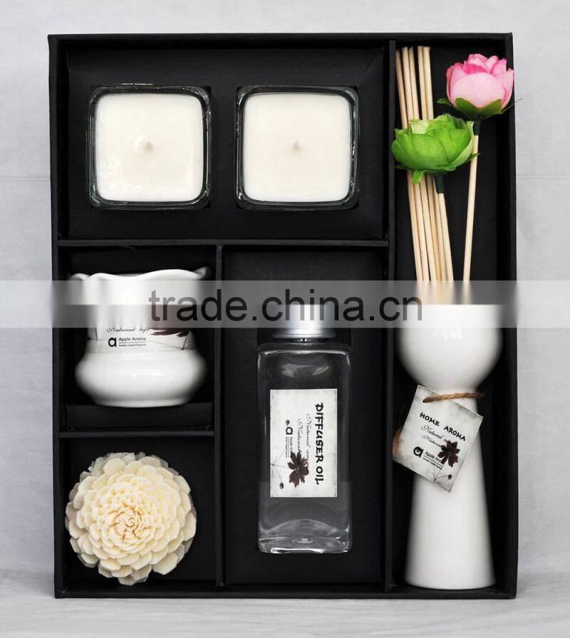 Factory Price Scented Candle/Sola Flower Reed Diffuser Gift Set