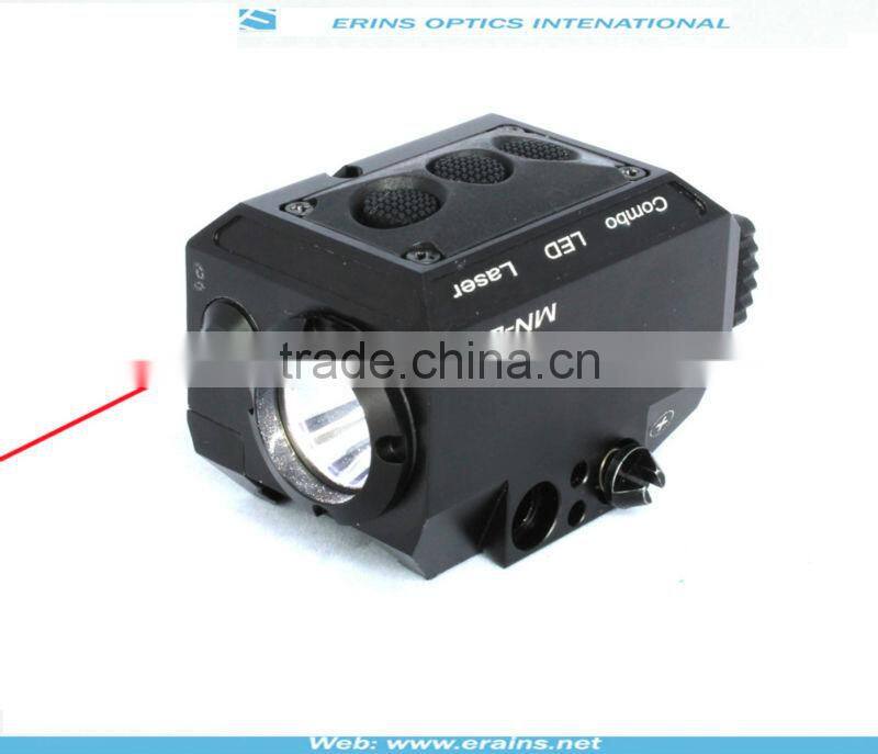 New compact tactical square red laser sight scope and strobe 200 lumen CREE Q5 LED light combo (FDA certified)