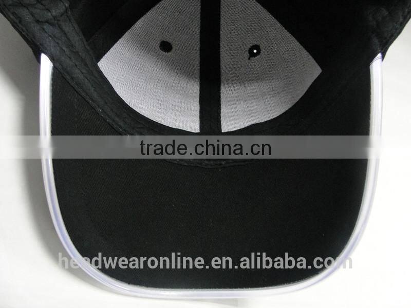 Custom Plain Dyed LED Light baseball cap of 100% Cotton China Factory
