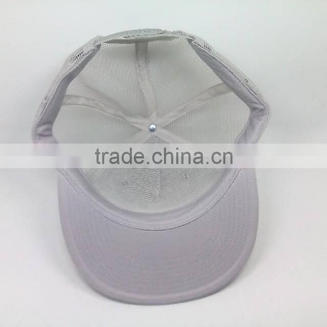 2017 Custom Trucker Snapback Cap Embroidery Flat Brim Snapback Mesh Hat 6 Panel Cap