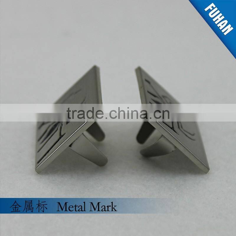 China Supplier Metal Label For Bags, Brand Logo Custom Metal Label