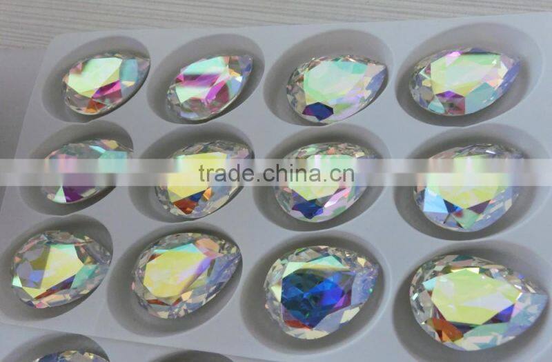 Colorful Pear Cut Crystal Gem Spinel Teardrop Crystal Rhinestone For Applique
