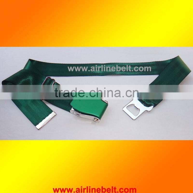 Various colors airplane belt with metal end pieces/Beer bottle opener