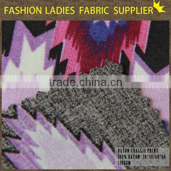shaoxing cichengtex printed rayon fabric for lady
