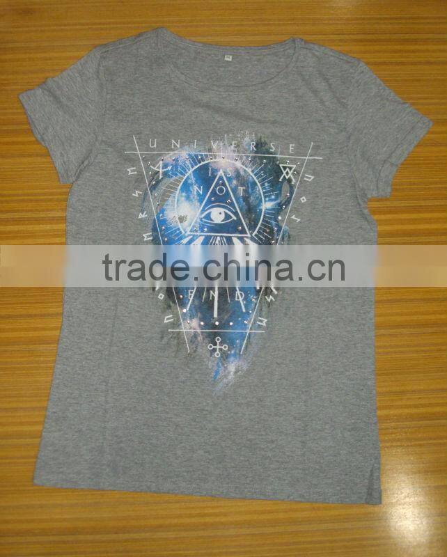 women short sleeve screen printed t-shirt , super soft t shirts