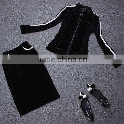 2016 black hot selling fashion designer velvet dresses for women