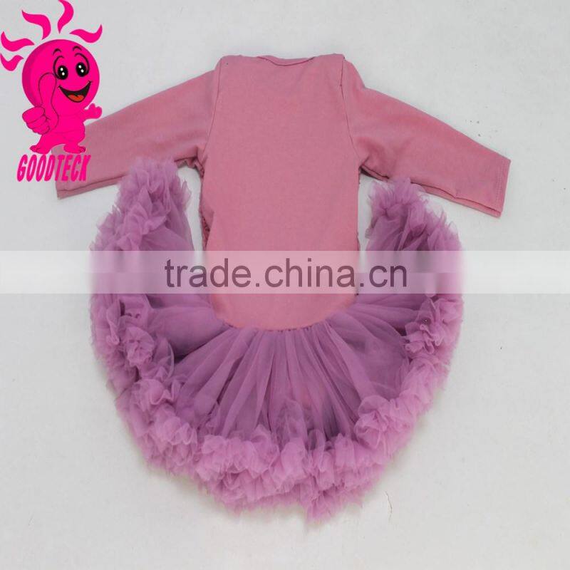 latest fashion comfortable long sleeve fluffy chiffon Baby pettiskirt tutu