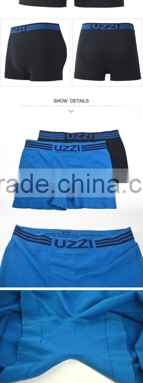 HSZ-0020 Mens Hot Seamless Plain Underwear Brand Names Sexy Blue Boxer Shorts Wholesale Custom Stylish Boxer Briefs