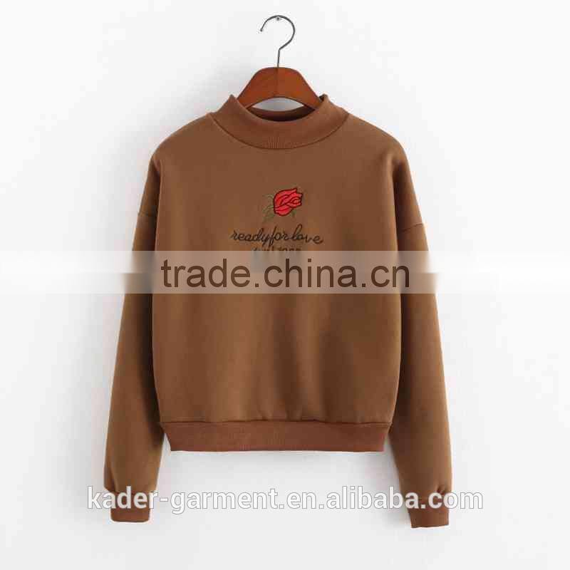 South Korea sweatshirt embroidery women's longsleeve sweatshirt cheap price