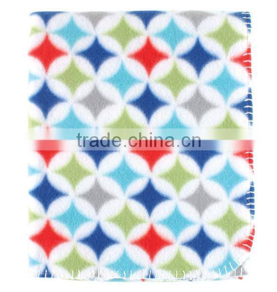 Trade assurance printed custom 100%cotton velour throw baby swaddle blanket