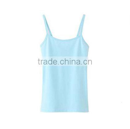 trade assurance promotional 100% cotton custom women blank tank top