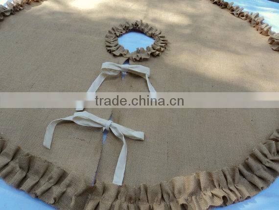 Wholesale personalized burlup Chiristmas Tree Skirt